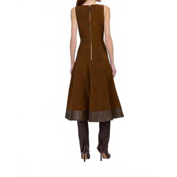 NEW EN SAISON eloise midi dress in brown - Picture 3 of 5